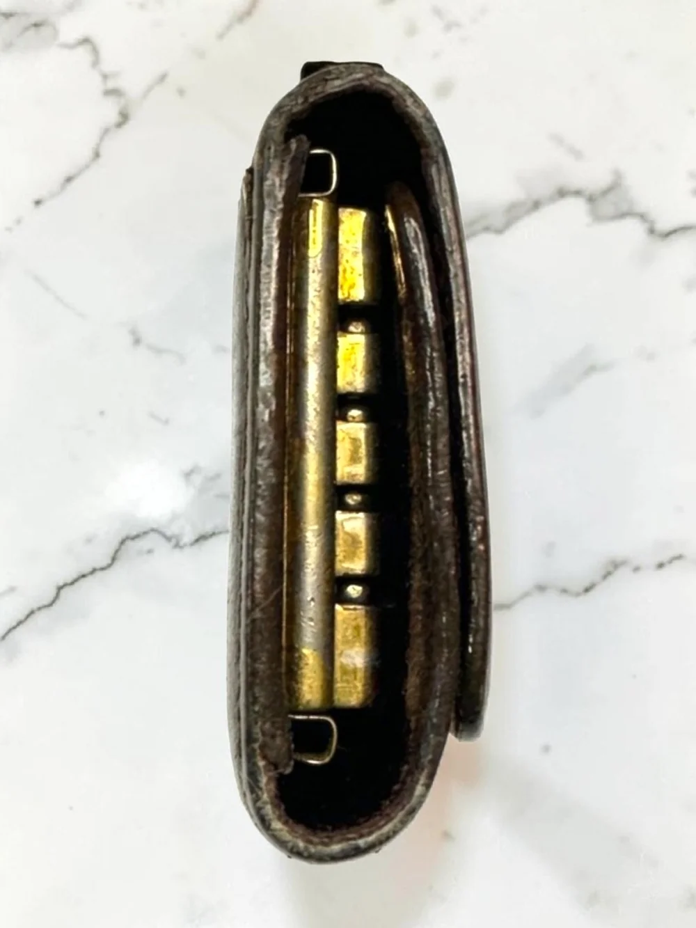 Louis Vuitton Patent Vernis Wallet in Burgundy Brown with Gold Hardware